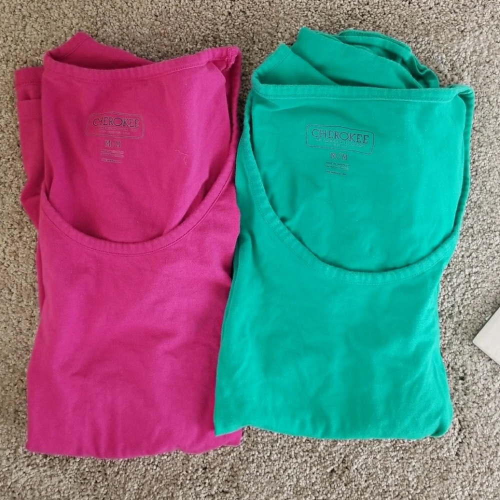 LOT of TWO Crew Neck Tees w/Side Ruching